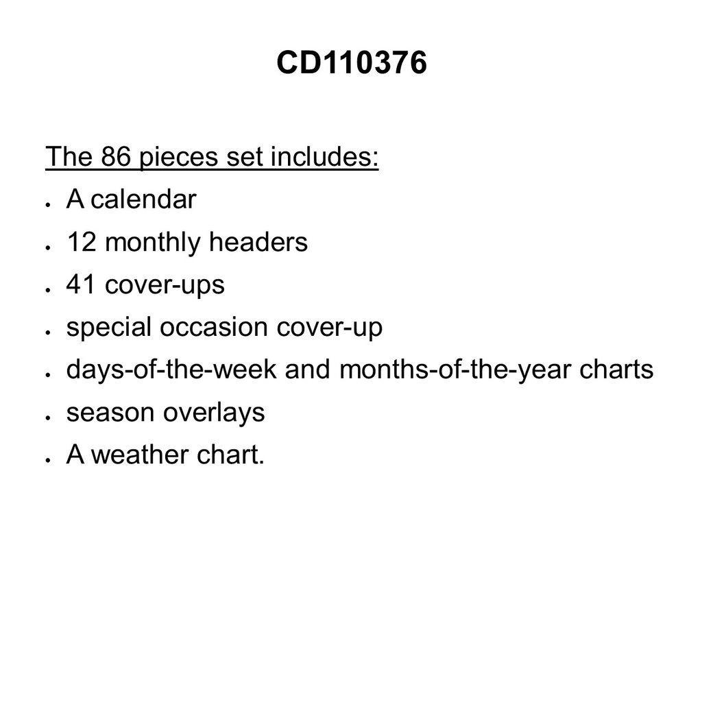 Celebrate Learning Calendar BB Set  (86pcs)