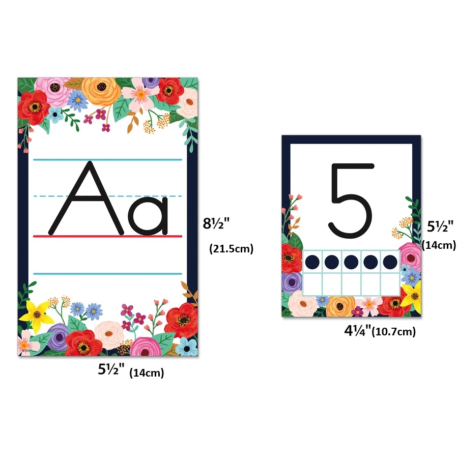 Wildflowers Alphabet Bulletin Board set (4.25&quot;x5.5&quot;)(10.7cmx14cm) (37pcs)