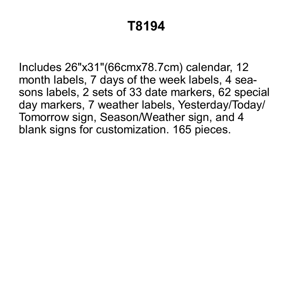 Star Calendar BB SET   (165 pcs)