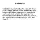 COLORATIONS WASHABLE BLACK FINGERPAINT 16 oz(473.17ml)