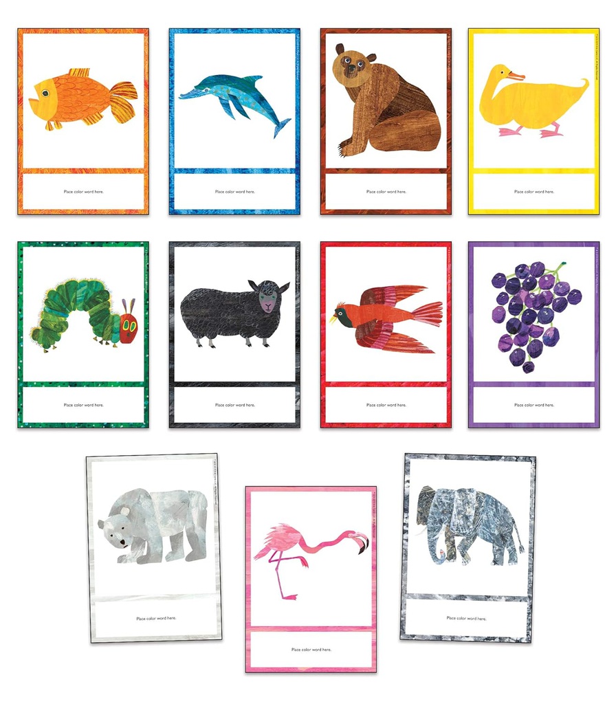 ERIC CARLE COLORS LEARNING CARDS (14cm x 10.5cm)      (66 cards)