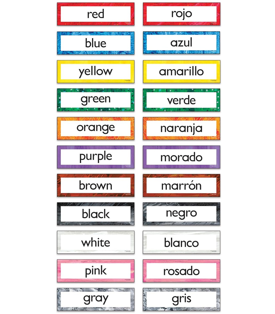 ERIC CARLE COLORS LEARNING CARDS (14cm x 10.5cm)      (66 cards)