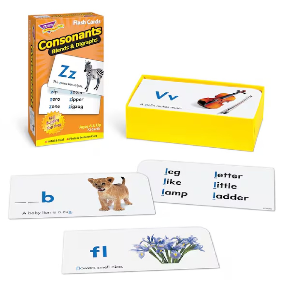 CONSONANTS FLASH CARDS Two-sided(72cards)