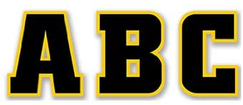 Team Spirit Black &amp; Gold Letter Stickers (0.7&quot;=2cm)(133 Stickers)