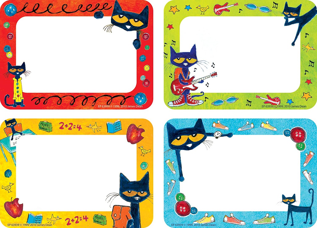 Pete the Cat Name Tags/Labels - Multi-Pack (3.4''x2.4'')(8.8cmx6.3cm)(36pcs)