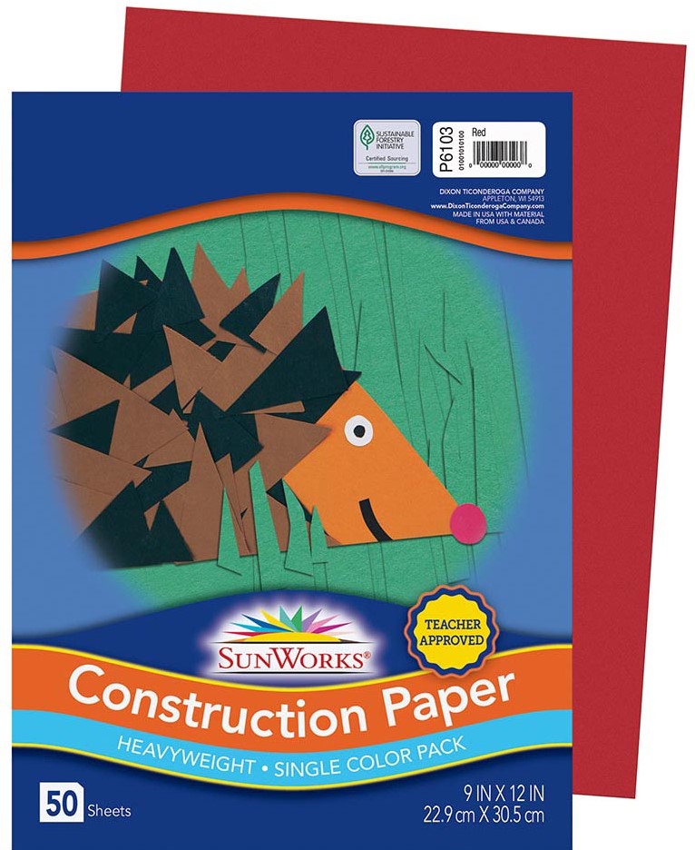 SUNWORKS 9"x12" (45.7cmx60.9cm) RED 50CT