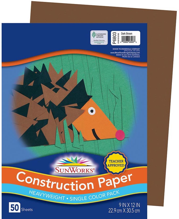 SUNWORKS 9"x12" (45.7cmx60.9cm) Dark Brown 50ct