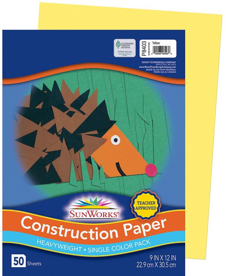 SUNWORKS GW 9"x12" (22.8cmx30.4cm) YELLOW 50CT