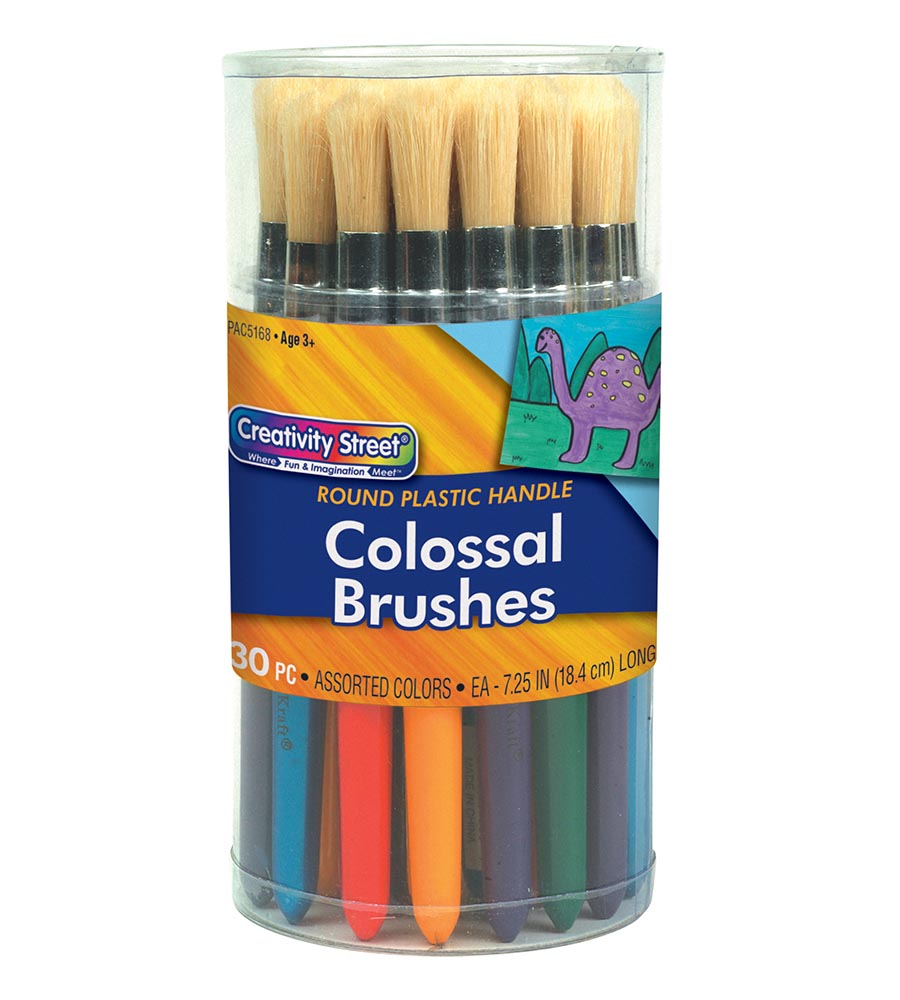 BRUSHES, COLOSSAL ROUND ASST COLORS, (30ct)(7.25''-18.4cm)