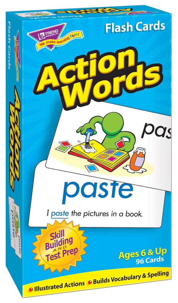 Action Words Flash Cards Two-sided (96cards)(6+yrs)