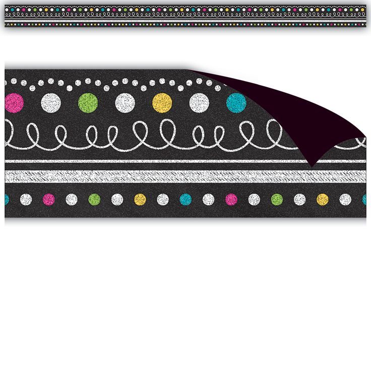 Chalkboard Brights Straight Border Trim (3''x35'')(7.6cmx89cm) (12pcs)
