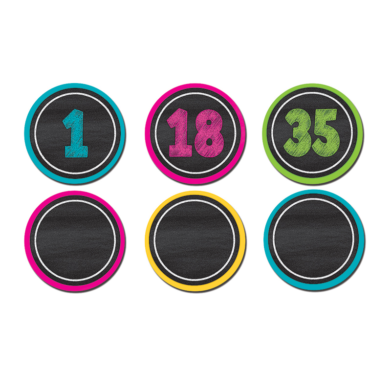 Chalkboard Brights Numbers Magnetic Accents (3''-7.6cm)   (42 pcs)