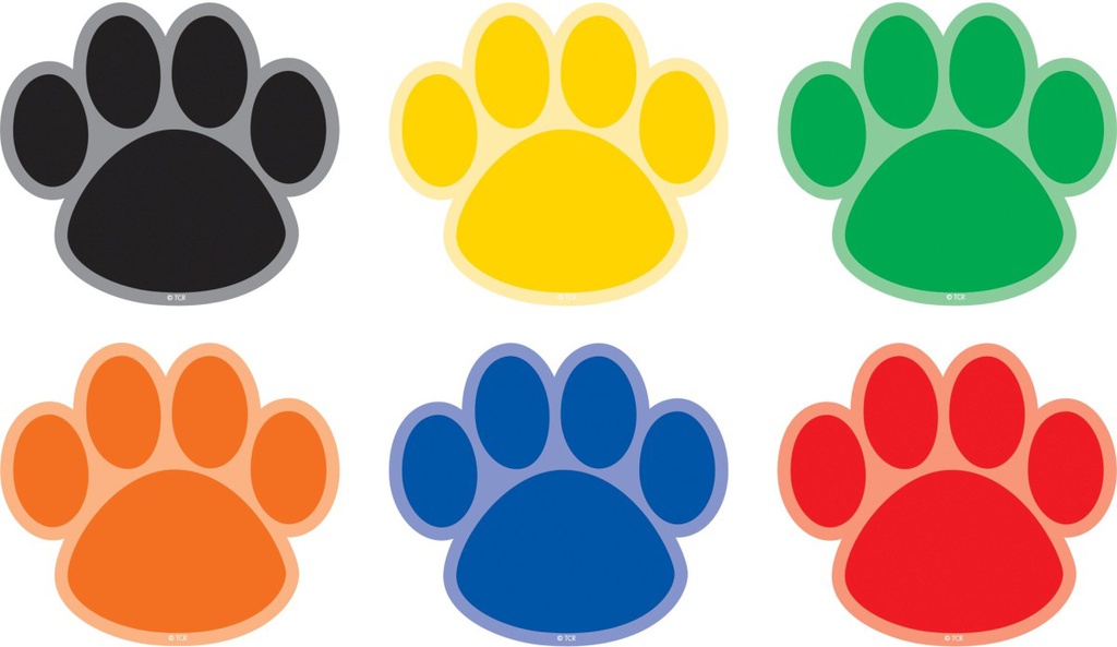 Paw Prints Spot On Carpet Markers Write on/ wipe - off (6 colors) (10.1cm)  (12 pcs)
