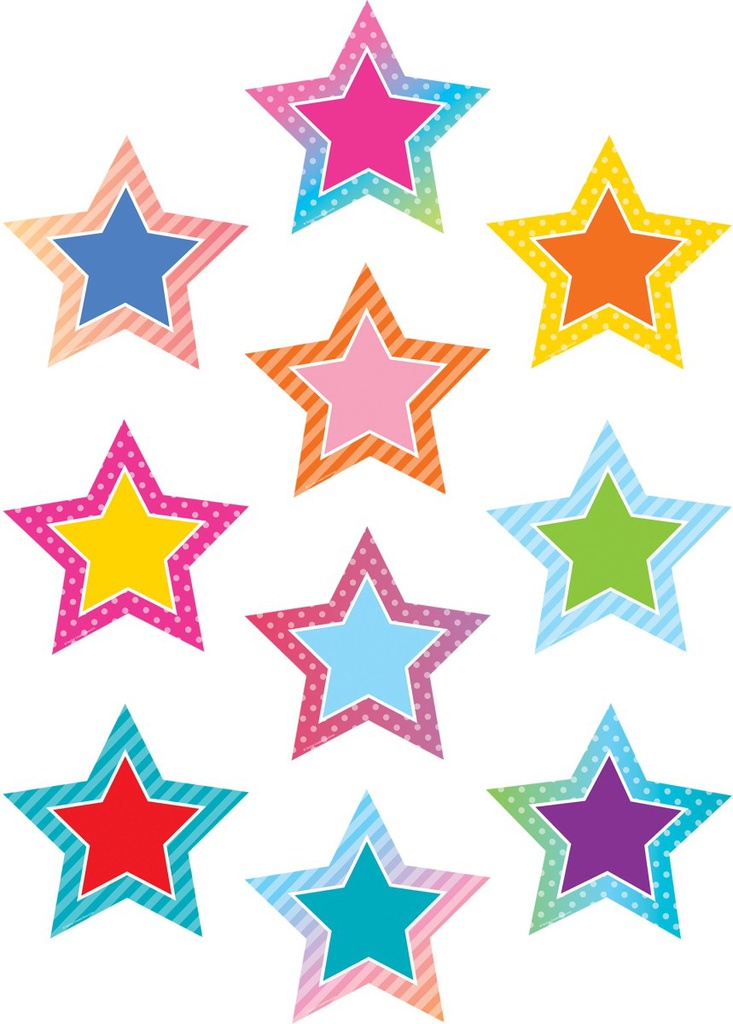 Colorful Vibes Stars Accents (10 Designs (30 pcs) (6.5&quot; x 5&quot; (16.5cm x 12.7cm)