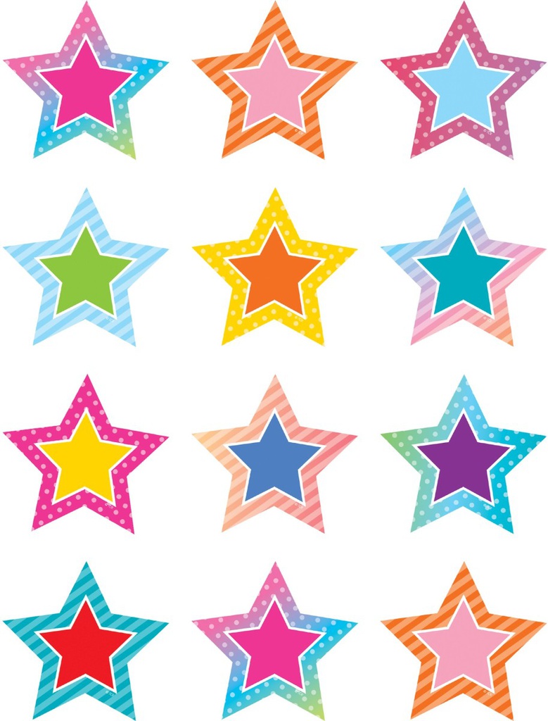 Colorful Vibes Stars Mini Accents  (3&quot;=7.5cm) (36pcs)