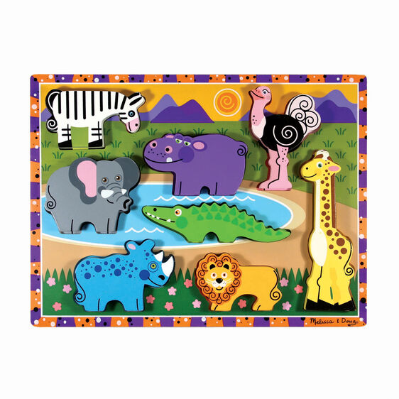 Safari Chunky Puzzle Ages:2+ (8pcs)(7cmx8cm)(2.7''x3'')