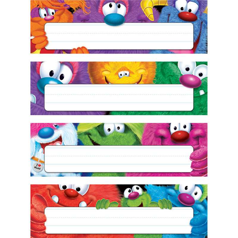 FURRY FRIENDS VARIETY PACK NAMEPLATES 4 Designs 7 1/2cm.x 24cm.(32 pcs.)