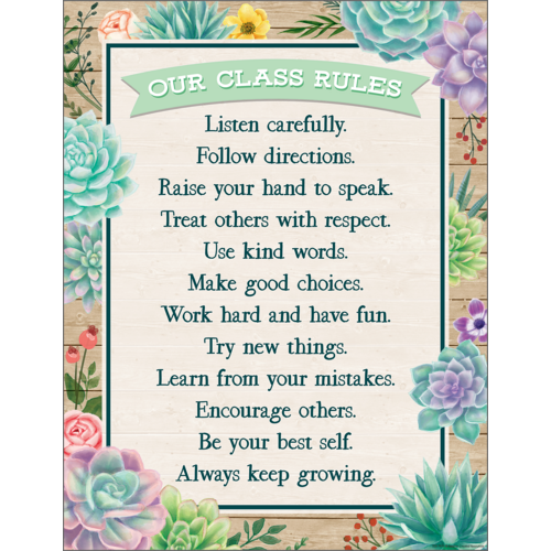 Rustic Bloom Our Class Rules Chart (17''x22'')(43cmx56cm)