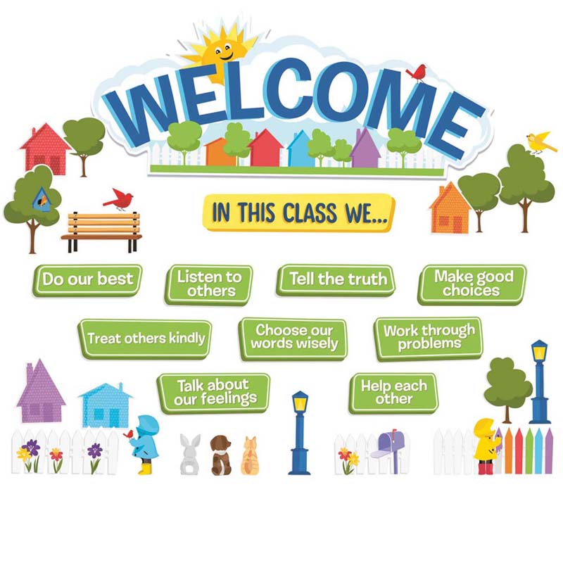 A Teachable Town in This Class Welcome! Set Bulletin Board Set  (35pcs)