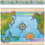 World Continents Straight Border Trim 39''x3''(11.8cmx7.6cm)(12pcs)