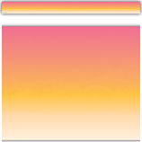 Pink and Orange Color Wash Straight Border Trim, 12pcs (3''x35'')(9.6cmx88.9cm)