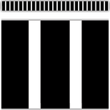 Black &amp; White Vertical Stripes Straight Border Trim (3''x35'')(7.6cmx88.9cm) total (35ft10.6m) (12pcs)