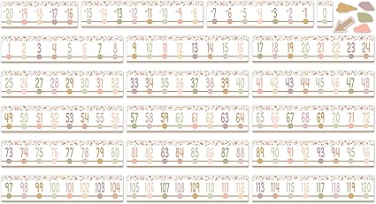 Terrazzo Tones Number Line (-20 to +120) BB (24pcs)