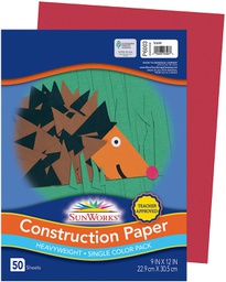 [P6003] SUNWORKS GW 9"x12" (22.8cmx30.4cm) SCARLET 50CT