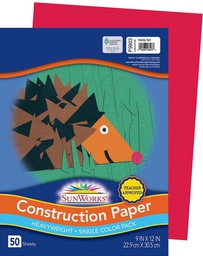 [P9903] SUNWORKS GW 9"x12" (22.8cmx30.4cm) HOLIDAY RED 50CT- 50