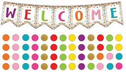 [TCR3608] Confetti Pennants Welcome! Bulletin Board Set  (60pcs)