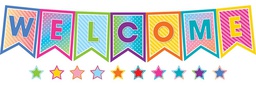 [TCRX8753] Colorful Vibes Pennants Welcome Bulletin Board Set (55pcs)