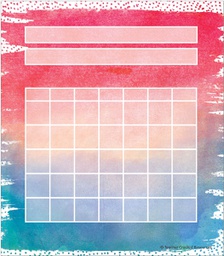 [TCCXIPWC] Watercolor Incentive Chart Pad(1)/Sticker (3) Set(15.2cmx13.3cm)(6''x5.2'')(36pcs)