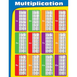 [CD114069] Multiplication Charts (Gr: 2-5) (17''x22')'(43cmx55cm)