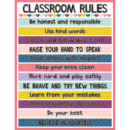 [TCR7453] Oh Happy Day Classroom Rules Chart 17" x 22" (43cm x 56 cm)