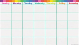 [TCR7494] *Colorful Calendar Write-On/Wipe-Off Chart 17''x22''(43cmx55cm)