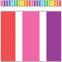 [TCR8339] Colorful Stripes Straight Border Trim (3''x35'')(7.6cmx88.9cm) total (35'=10.6m) (12pcs)