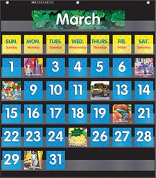 [9780545838665] MONTHLY CALENDAR POCKET CHART  GR K-5 BLACK (63.5 cm x 70.5 cm)