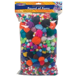 [PAC818001] CREATIVITY STREET POUND OF POMS ASSORTED SIZES ASSORTED COLORS (1 LB)(Over 1000 pcs)