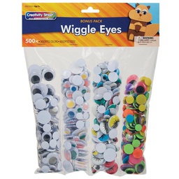 [PAC3435] CREATIVITY STREET WIGGLE EYES ASSORTED SIZES ASSORTED COLORS (500pcs)