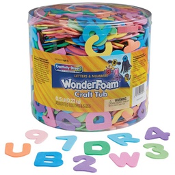 [PAC4304] CREATIVITY STREET WONDERFOAM CRAFT TUB ASSORTED SIZES LETTERS AND NUMBERS (1/2 LB)