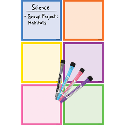 [TCR77406] COLORFUL MAGNETIC DRY-ERASE SQUARE NOTES 5.5&quot; x 5.5&quot; (13.8cm x 13.8cm)