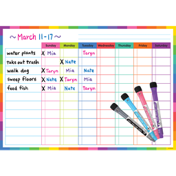 [TCR71001] COLORFUL MAGNETIC DRY-ERASE TASK CHART 17&quot; x 12&quot; (43cm x 30.5cm)