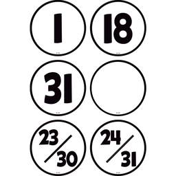 [TCR7081] BLACK &amp; WHITE Calendar Days (36/pkg)