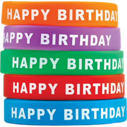 [TCR6559] HAPPY BIRTHDAY Wristbands (10 pcs) (7.25''-18.4cm)