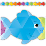 [TCR3497] Colorful Fish Die-Cut Border Trim (2.75''x35'')(6.9cmx88.9cm) total (35'=10.6m) (12pcs)