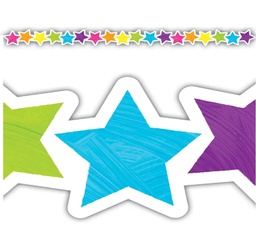 [TCR3930] Brights 4Ever Stars Die-Cut Border Trim (2.75''x35'')(6.9cmx88.9cm) total (35'=10.6m) (12pcs)