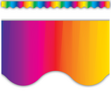 [TCR4177] Multicolor Scalloped Border Trim,12pcs (2.75''x35'')(6.9cmx88.9cm), total (35''=10.6m)