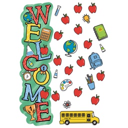 [EU849337] BACK TO SCHOOL WELCOME! DOOR DÉCOR KIT  (40pcs)