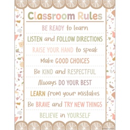 [TCR7872] Terrazzo Tones Classroom Rules Chart (17''x22'')(43cmx55.8cm)