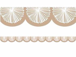 [TCR7215] Natural Poms Scalloped Die-Cut Border (12pcs)(3''x35'')(7.6cmx89cm)